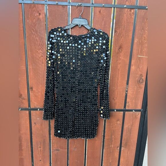 Retrofete Loreen Disc Sequin Rhinestone Long Sleeve Minj Dress size Medium NWT - Picture 4 of 12
